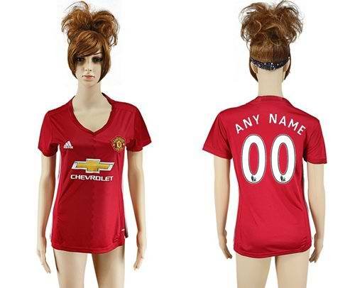 Women's Manchester United Personalized Home Soccer Club Jersey