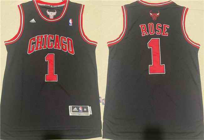 Men's Chicago Bulls #1 Derrick Rose Black Stitched Basketball Jersey