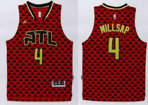 Hawks #4 Paul Millsap Red Swingman Stitched NBA Jersey