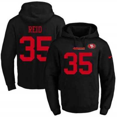 Nike 49ers #35 Eric Reid Black Name & Number Pullover NFL Hoodie