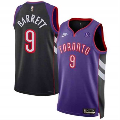 Men's Toronto Raptors #9 RJ Barrett Purple 2024/25 Classic Edition Swingman Stitched Basketball Jersey