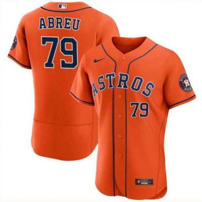 Men's Houston Astros #79 Jos' Abreu Orange Flex Base Stitched Jersey