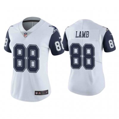 Women's Dallas Cowboys #88 CeeDee Lamb White Vapor Untouchable Limited Stitched Jersey(Run Small'