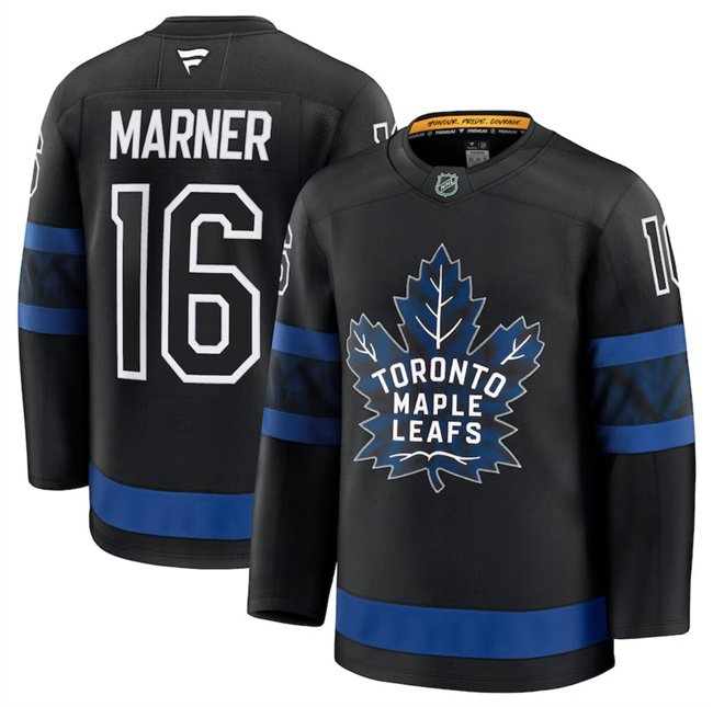 Men's Toronto Maple Leafs Active Player Custom Black 2024-25 Alternate Stitched Hockey Jersey