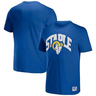 Men's Los Angeles Rams x Staple Blue Logo Lockup T-Shirt