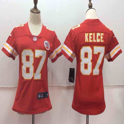 Women's Nike Kansas City Chiefs #87 Travis Kelce Red Vapor Untouchable Player Limited Stitched NFL Jersey