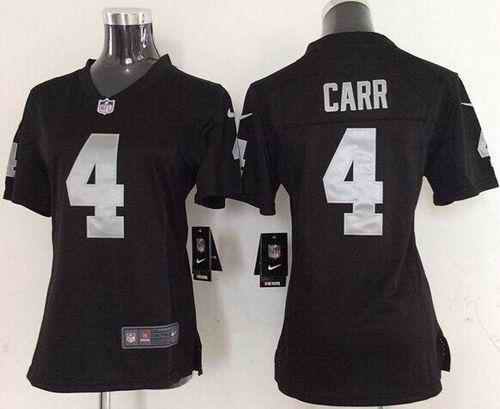 Nike Raiders #4 Derek Carr Black Team Color Women's Stitched NFL Elite Jersey