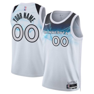 Men's Minnesota Timberwolves Active Player Custom White 2024/25 City Edition Stitched Jersey