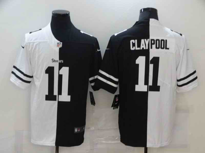 Men's Pittsburgh Steelers #11 Chase Claypool Black And White Limited Stitched Jersey