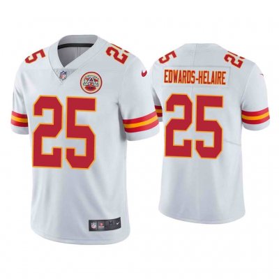 Men's Kansas City Chiefs #25 Clyde Edwards-Helaire White Vapor Untouchable Limited Stitched Jersey