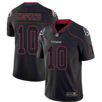 Men's Houston Texans #10 DeAndre Hopkins Lights Out Black Color Rush Limited Stitched Jersey