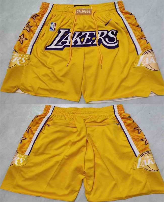 Men's Los Angeles Lakers Yellow Shorts (Run Small)