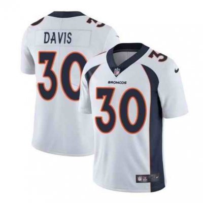 Men's Denver Broncos #30 Terrell Davis White Vapor Untouchable Limited Stitched Jersey