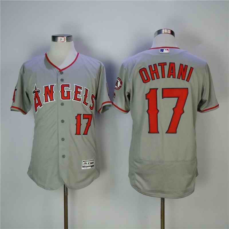 Men's Los Angeles Angels #17 Shohei Ohtani Gray Flexbase  Stitched MLB Jersey