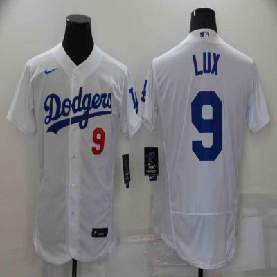 Men's Los Angeles Dodgers #9 Gavin Lux White Flex Base Stitched Jersey