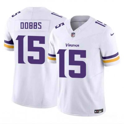 Men's Minnesota Vikings #15 Josh Dobbs White 2023 F.U.S.E. Vapor Untouchable Limited Stitched Jersey