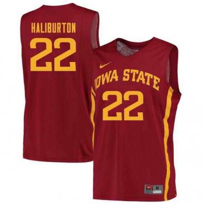 Men's Iowa State University #22 Tyrese Haliburton Cardinal Stitched Jersey