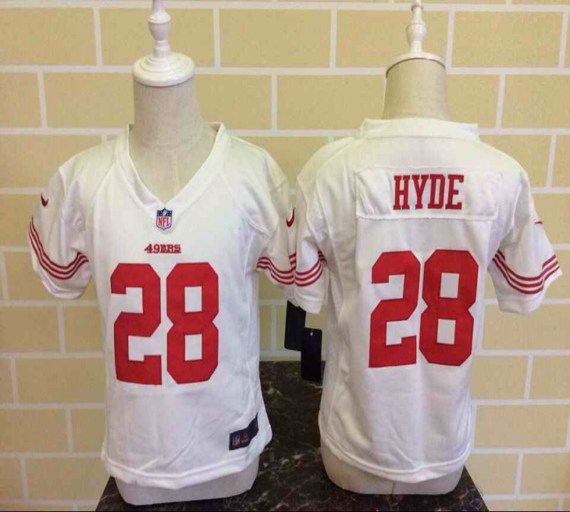 Toddler Nike San Francisco 49ers #28 Carlos Hyde White Stitched NFL Jersey