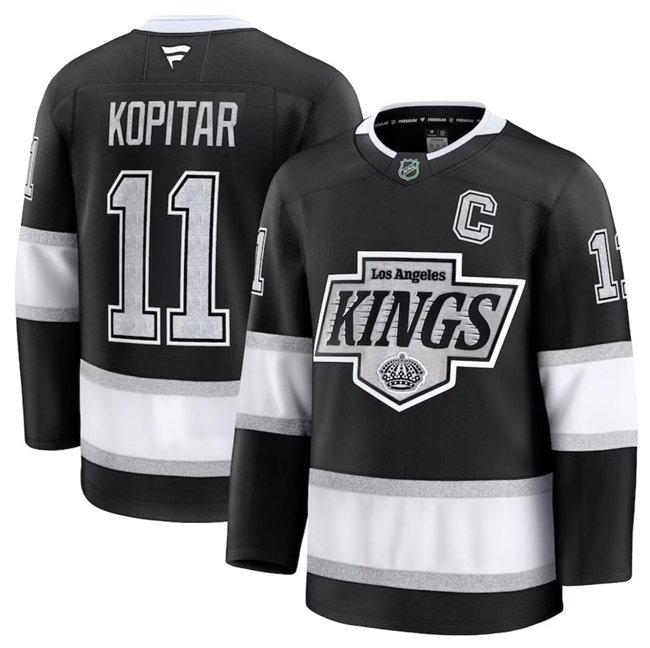 Men's Los Angeles Kings #11 Anze Kopitar Black 2024-25 Home Stitched Hockey Jersey