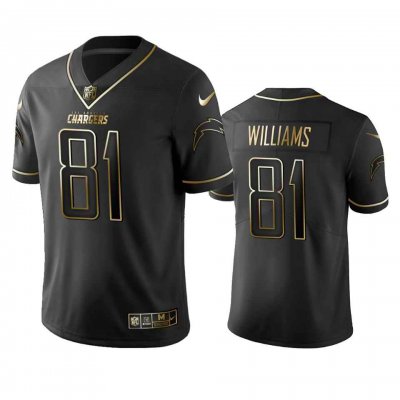 Men's Los Angeles Chargers #81 Mike Williams 2019 Black Gold Edition Stitched NFL Jersey