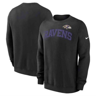 Men's Baltimore Ravens Black Club Pullover Sweatshirt