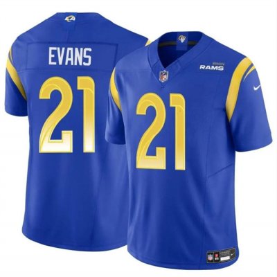 Youth Los Angeles Rams #21 Zach Evans Blue 2024 F.U.S.E Vapor Untouchable Stitched Football Jersey