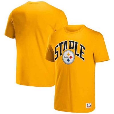 Men's Pittsburgh Steelers x Staple Gold Logo Lockup T-Shirt