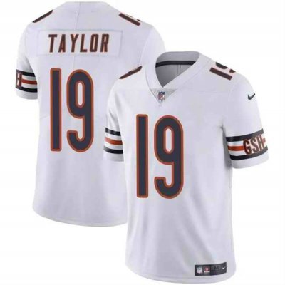 Men's Chicago Bears #19 Tory Taylor White Vapor Stitched Football Jersey