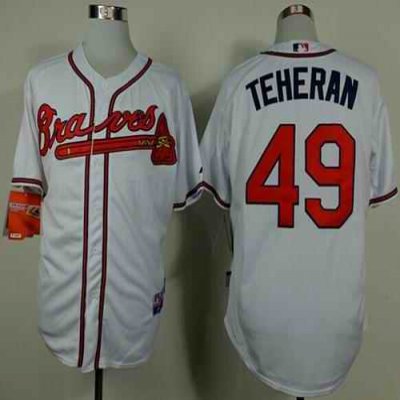 Braves #49 Julio Teheran White Cool Base Stitched MLB Jersey