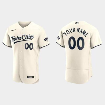 Men's Minnesota Twins Customized Cream Stitched Baseball Jersey