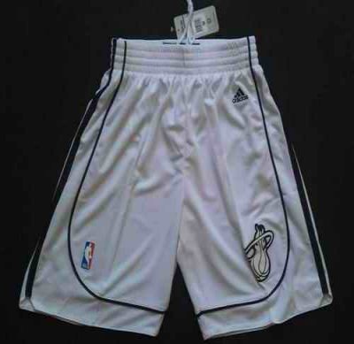 Miami Heat White On White NBA Shorts