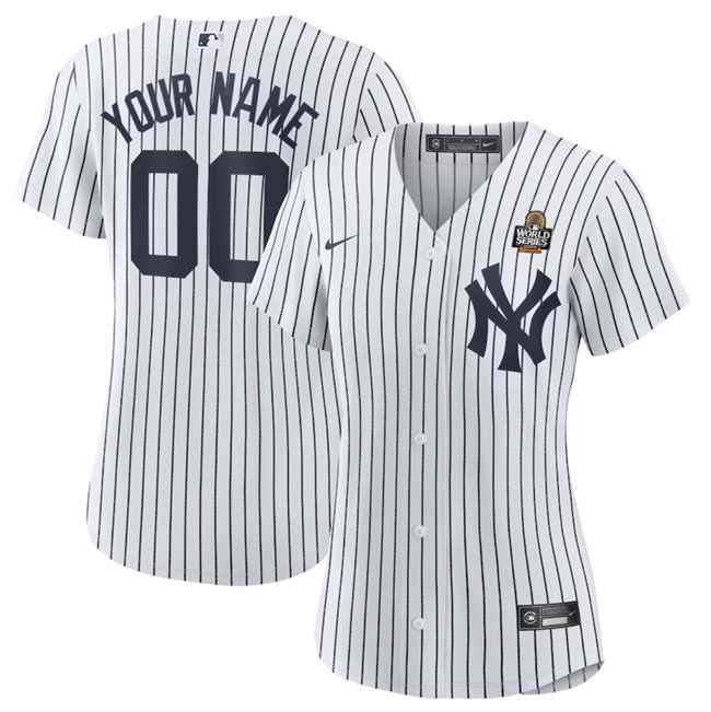 Women's New York Yankees Active Player Custom White 2024 World Series Cool Base Stitched Baseball Jersey(Run Small)