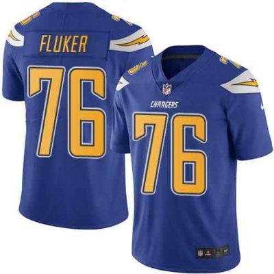 Nike Chargers #76 D.J. Fluker Electric Blue Men's Stitched NFL Limited Rush Jersey