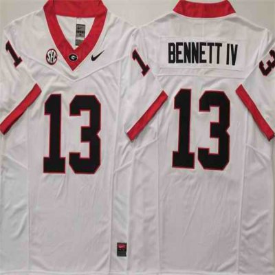 Georgia Bulldogs #13 Stetson Bennett IV White 2024 F.U.S.E Stitched Jersey