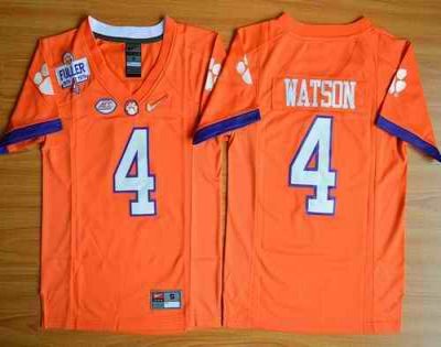 Tigers #4 Deshaun Watson Orange 2016 National Championship Stitched Youth NCAA Jersey