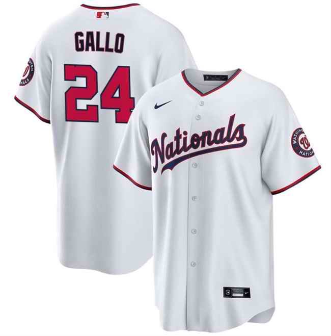 Men's Washington Nationals #24 Joey Gallo White Cool Base Stitched Baseball Jersey