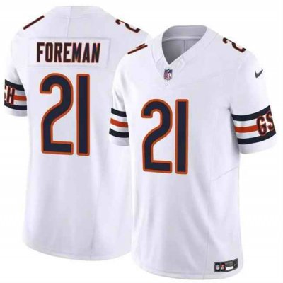 Men's Chicago Bears #21 D'Onta Foreman White 2023 F.U.S.E. Vapor Stitched Football Jersey