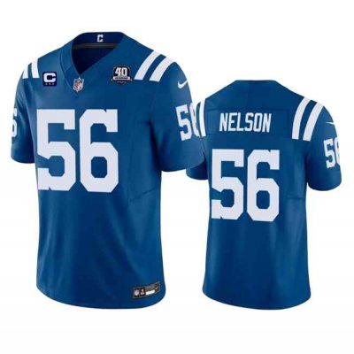 Men's Indianapolis Colts #56 Quenton Nelson Blue 2023 F.U.S.E. 40th Anniversary With 3-Star C Patch Vapor Untouchable Limited Stitched Football Jersey