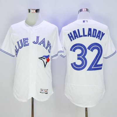 Blue Jays #32 Roy Halladay White Flexbase Authentic Collection Stitched MLB Jersey