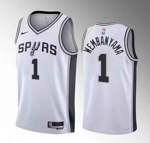 Youth San Antonio Spurs #1 Victor Wembanyama White 2022/23 Association Edition Stitched Jersey