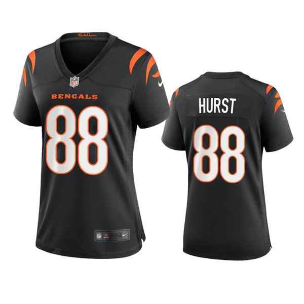 Women's Cincinnati Bengals #88 Hayden Hurst Black Stitched Game Jersey(Run Small)