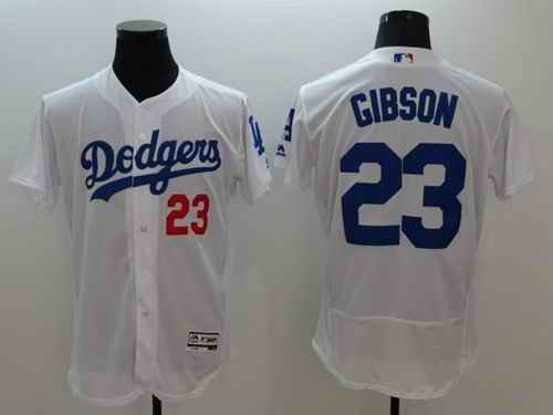 Dodgers #23 Kirk Gibson White Flexbase Authentic Collection Stitched MLB Jersey