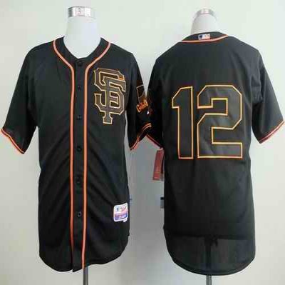 Giants #12 Joe Panik Black Alternate Cool Base Stitched MLB Jersey