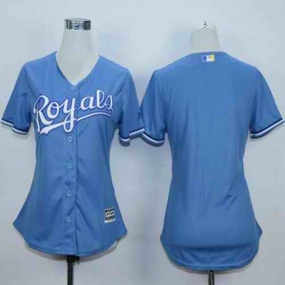 Royals Blank Light Blue Alternate 1 Women's Stitched MLB Jersey