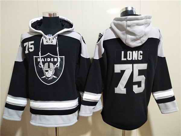 Men's Las Vegas Raiders #75 Howie Long Black Ageless Must-Have Lace-Up Pullover Hoodie