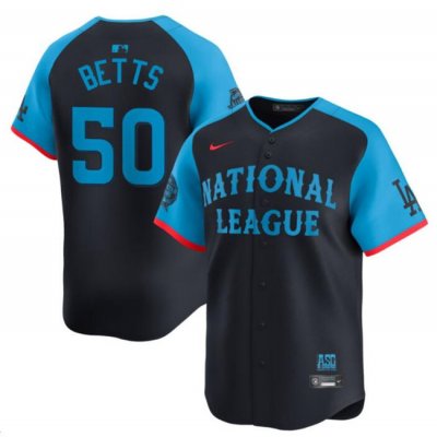 Men's National League #50 Mookie Betts Navy 2024 All-Star Limited Stitched Baseball Jersey