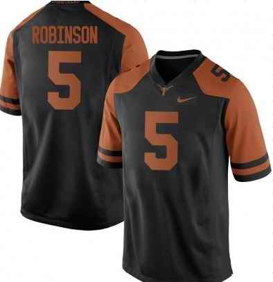 Men's Texas Longhorns #5 Bijan Robinson Black Brown Stitched Jersey