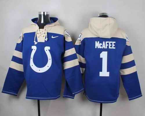 Nike Colts #1 Pat McAfee Royal Blue Player Pullover NFL Hoodie