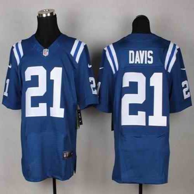 Nike Colts #21 Vontae Davis Royal Blue Team Color Men's Stitched NFL Elite Jersey