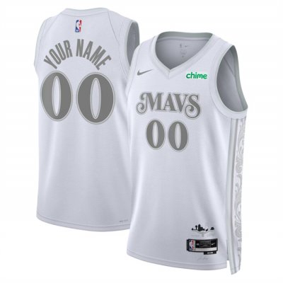 Men's Dallas Mavericks Active Player Custom White 2024/25 City Edition Stitched Basketball Jersey